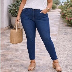 Old Navy Wow Super-Skinny High-Rise Jeans Dark Wash Blue Plus Size 22